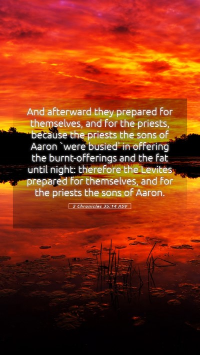 Picture 05 - 2 Chronicles 35:14 ASV Mobile Phone Wallpaper - And afterward they prepared for themselves, and - Mobile Bible Verse Wallpaper