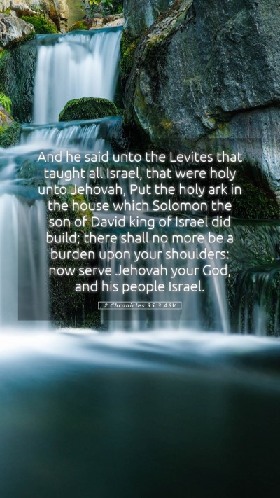 Picture 05 - 2 Chronicles 35:3 ASV Mobile Phone Wallpaper - And he said unto the Levites that taught all - Mobile Bible Verse Wallpaper