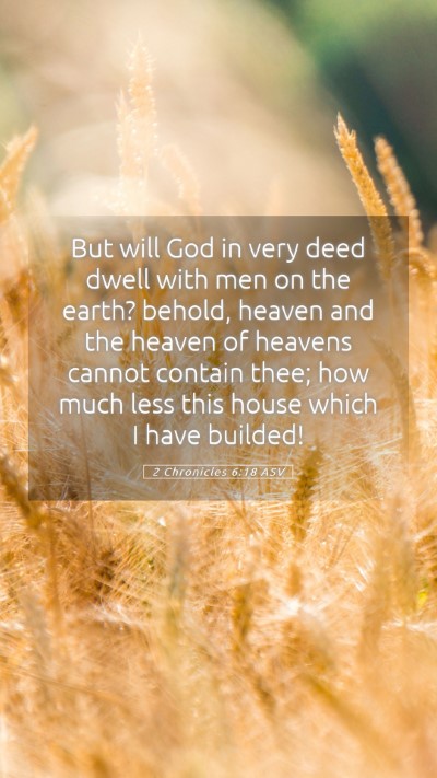 Picture 05 - 2 Chronicles 6:18 ASV Mobile Phone Wallpaper - But will God in very deed dwell with men on the - Mobile Bible Verse Wallpaper