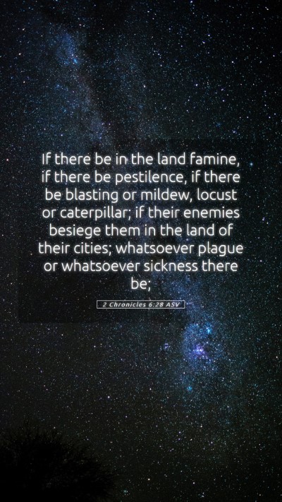 Picture 05 - 2 Chronicles 6:28 ASV Mobile Phone Wallpaper - If there be in the land famine, if there be - Mobile Bible Verse Wallpaper