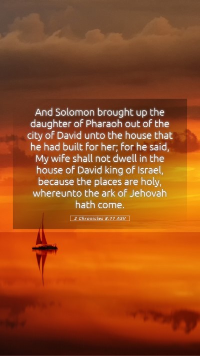 Picture 05 - 2 Chronicles 8:11 ASV Mobile Phone Wallpaper - And Solomon brought up the daughter of Pharaoh - Mobile Bible Verse Wallpaper