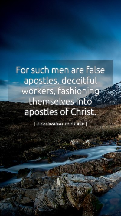 Picture 05 - 2 Corinthians 11:13 ASV Mobile Phone Wallpaper - For such men are false apostles, deceitful - Mobile Bible Verse Wallpaper