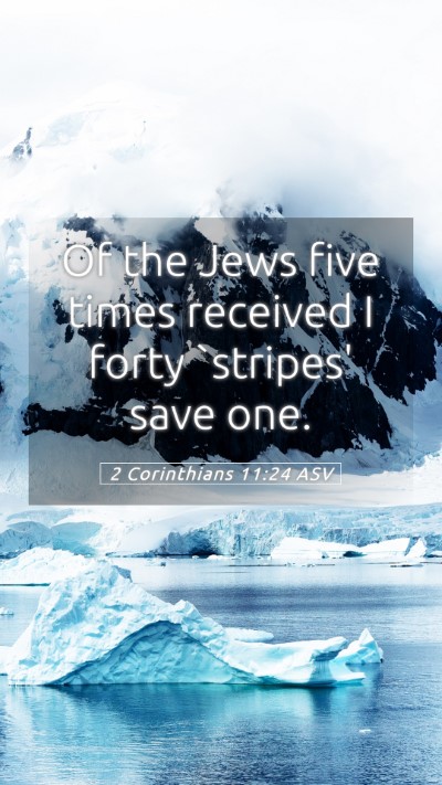 Picture 05 - 2 Corinthians 11:24 ASV Mobile Phone Wallpaper - Of the Jews five times received I forty `stripes' - Mobile Bible Verse Wallpaper