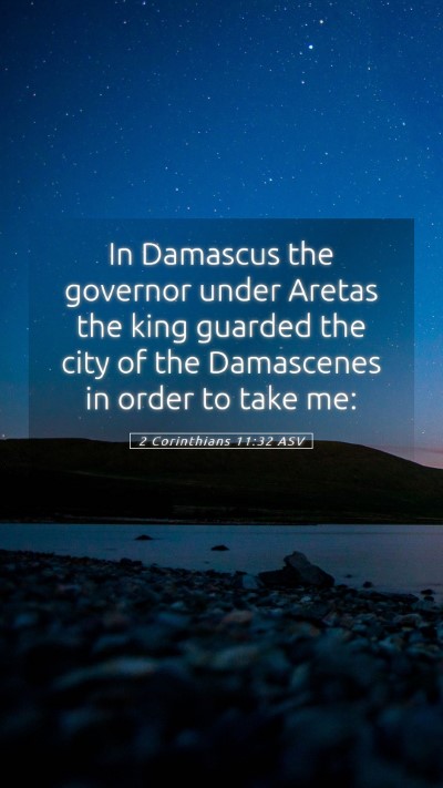 Picture 05 - 2 Corinthians 11:32 ASV Mobile Phone Wallpaper - In Damascus the governor under Aretas the king - Mobile Bible Verse Wallpaper