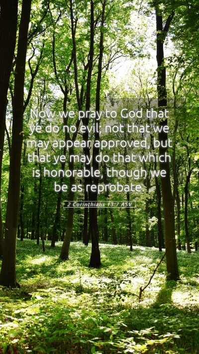 Picture 05 - 2 Corinthians 13:7 ASV Mobile Phone Wallpaper - Now we pray to God that ye do no evil; not that - Mobile Bible Verse Wallpaper