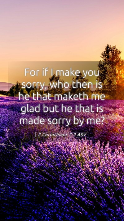Picture 05 - 2 Corinthians 2:2 ASV Mobile Phone Wallpaper - For if I make you sorry, who then is he that - Mobile Bible Verse Wallpaper