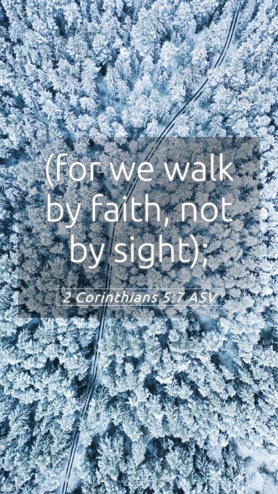 Picture 05 - 2 Corinthians 5:7 ASV Mobile Phone Wallpaper - (for we walk by faith, not by - Mobile Bible Verse Wallpaper