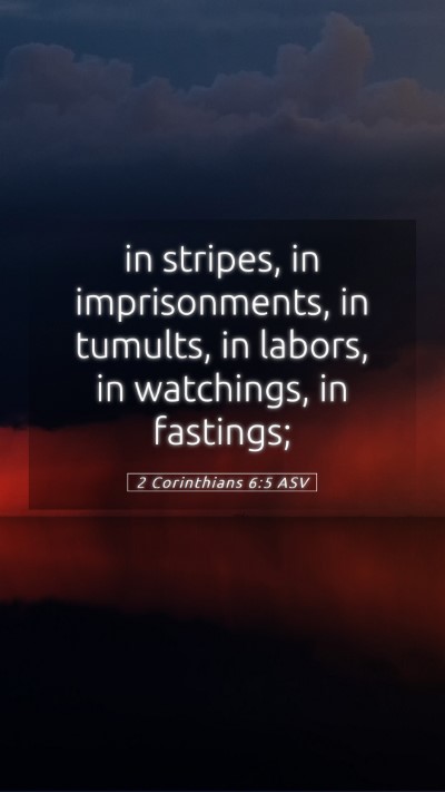 Picture 05 - 2 Corinthians 6:5 ASV Mobile Phone Wallpaper - in stripes, in imprisonments, in tumults, in - Mobile Bible Verse Wallpaper