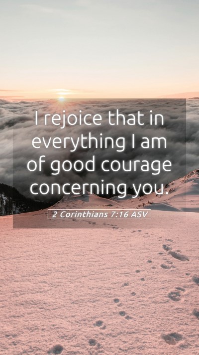Picture 05 - 2 Corinthians 7:16 ASV Mobile Phone Wallpaper - I rejoice that in everything I am of good courage - Mobile Bible Verse Wallpaper