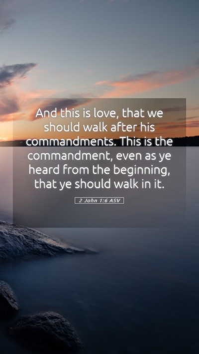 Picture 05 - 2 John 1:6 ASV Mobile Phone Wallpaper - And this is love, that we should walk after his - Mobile Bible Verse Wallpaper