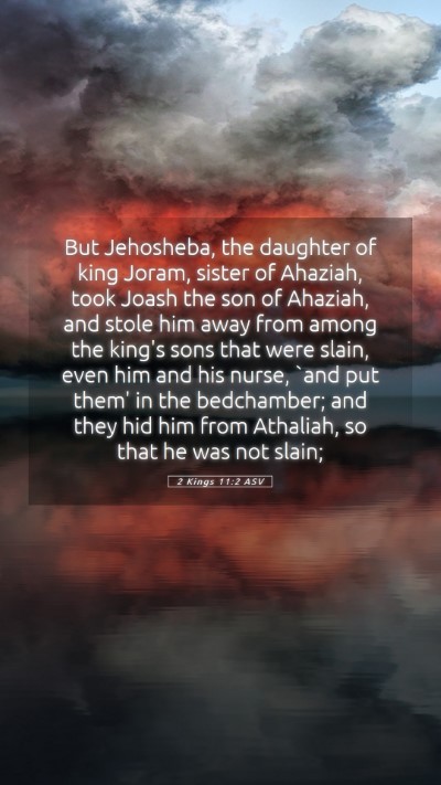 Picture 05 - 2 Kings 11:2 ASV Mobile Phone Wallpaper - But Jehosheba, the daughter of king Joram, sister - Mobile Bible Verse Wallpaper