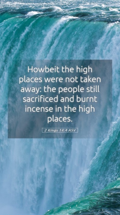 Picture 05 - 2 Kings 14:4 ASV Mobile Phone Wallpaper - Howbeit the high places were not taken away: the - Mobile Bible Verse Wallpaper