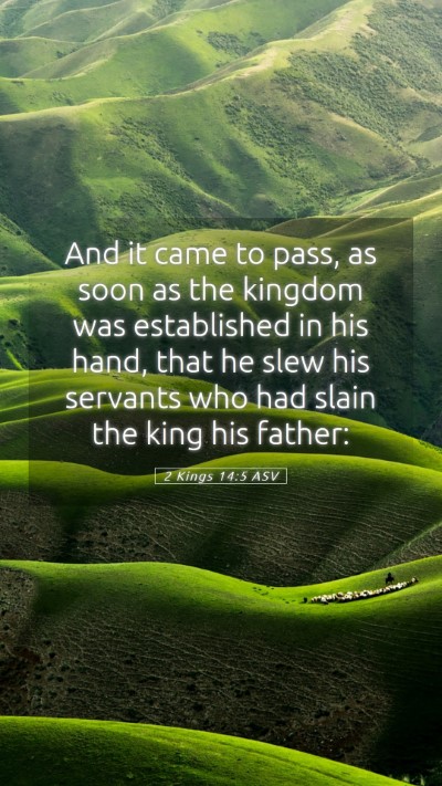 Picture 05 - 2 Kings 14:5 ASV Mobile Phone Wallpaper - And it came to pass, as soon as the kingdom was - Mobile Bible Verse Wallpaper