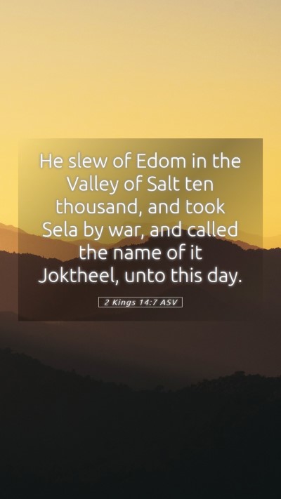 Picture 05 - 2 Kings 14:7 ASV Mobile Phone Wallpaper - He slew of Edom in the Valley of Salt ten - Mobile Bible Verse Wallpaper