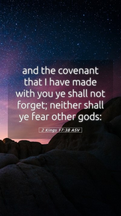 Picture 05 - 2 Kings 17:38 ASV Mobile Phone Wallpaper - and the covenant that I have made with you ye - Mobile Bible Verse Wallpaper