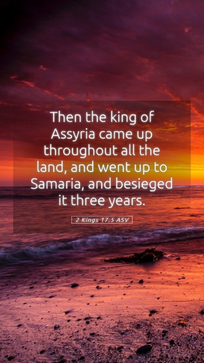Picture 05 - 2 Kings 17:5 ASV Mobile Phone Wallpaper - Then the king of Assyria came up throughout all - Mobile Bible Verse Wallpaper