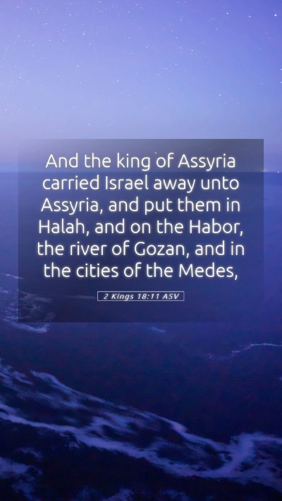 Picture 05 - 2 Kings 18:11 ASV Mobile Phone Wallpaper - And the king of Assyria carried Israel away unto - Mobile Bible Verse Wallpaper