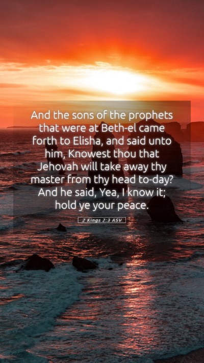 Picture 05 - 2 Kings 2:3 ASV Mobile Phone Wallpaper - And the sons of the prophets that were at Beth-el - Mobile Bible Verse Wallpaper