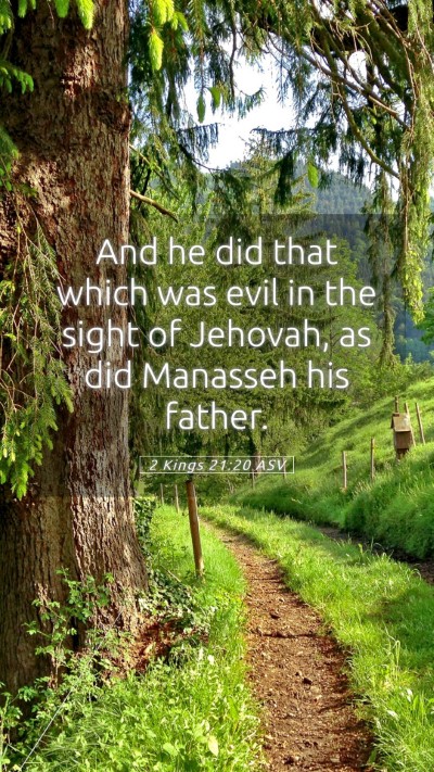 Picture 05 - 2 Kings 21:20 ASV Mobile Phone Wallpaper - And he did that which was evil in the sight of - Mobile Bible Verse Wallpaper