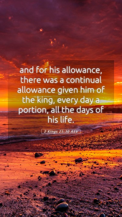 Picture 05 - 2 Kings 25:30 ASV Mobile Phone Wallpaper - and for his allowance, there was a continual - Mobile Bible Verse Wallpaper
