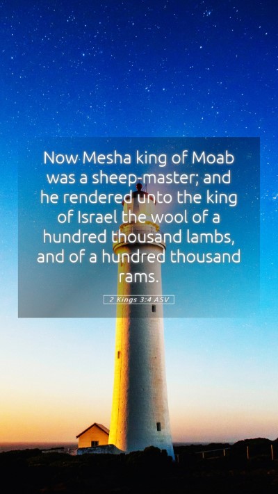 Picture 05 - 2 Kings 3:4 ASV Mobile Phone Wallpaper - Now Mesha king of Moab was a sheep-master; and he - Mobile Bible Verse Wallpaper