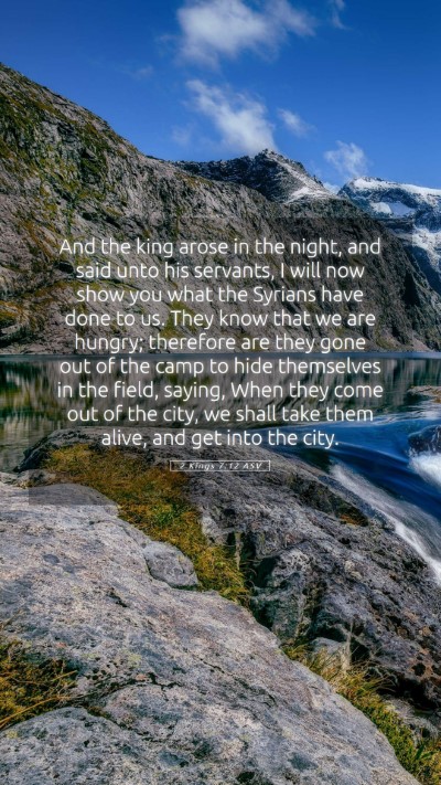 Picture 05 - 2 Kings 7:12 ASV Mobile Phone Wallpaper - And the king arose in the night, and said unto - Mobile Bible Verse Wallpaper