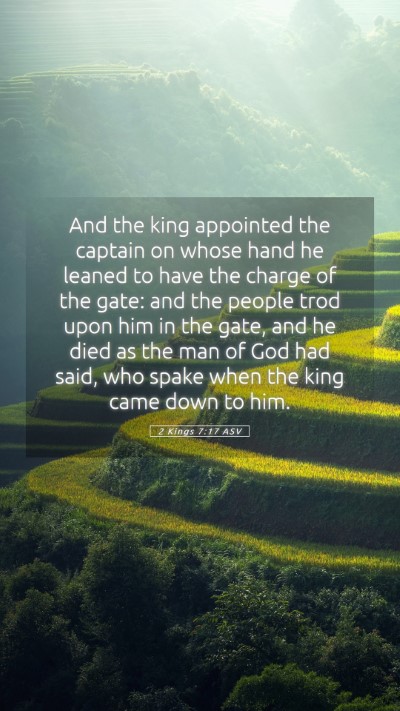 Picture 05 - 2 Kings 7:17 ASV Mobile Phone Wallpaper - And the king appointed the captain on whose hand - Mobile Bible Verse Wallpaper