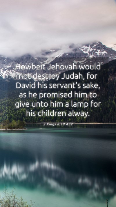 Picture 05 - 2 Kings 8:19 ASV Mobile Phone Wallpaper - Howbeit Jehovah would not destroy Judah, for - Mobile Bible Verse Wallpaper