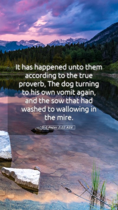Picture 05 - 2 Peter 2:22 ASV Mobile Phone Wallpaper - It has happened unto them according to the true - Mobile Bible Verse Wallpaper