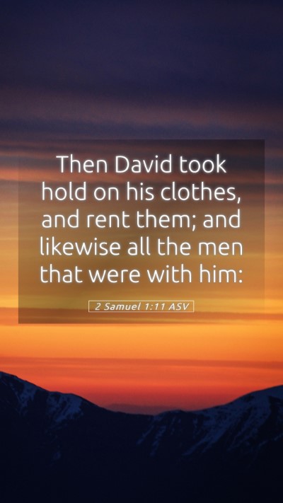 Picture 05 - 2 Samuel 1:11 ASV Mobile Phone Wallpaper - Then David took hold on his clothes, and rent - Mobile Bible Verse Wallpaper