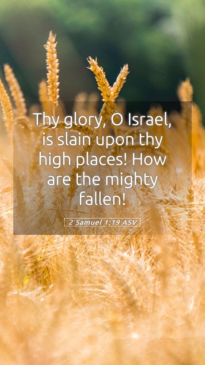 Picture 05 - 2 Samuel 1:19 ASV Mobile Phone Wallpaper - Thy glory, O Israel, is slain upon thy high - Mobile Bible Verse Wallpaper