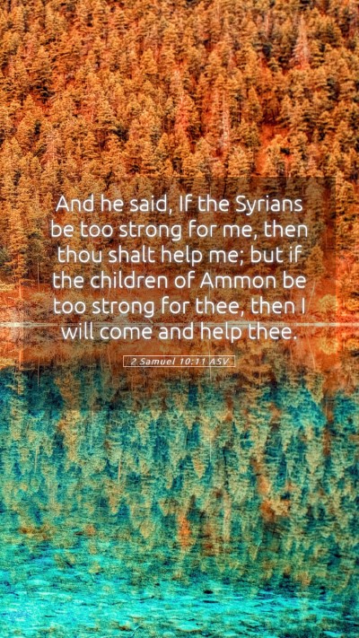 Picture 05 - 2 Samuel 10:11 ASV Mobile Phone Wallpaper - And he said, If the Syrians be too strong for me, - Mobile Bible Verse Wallpaper