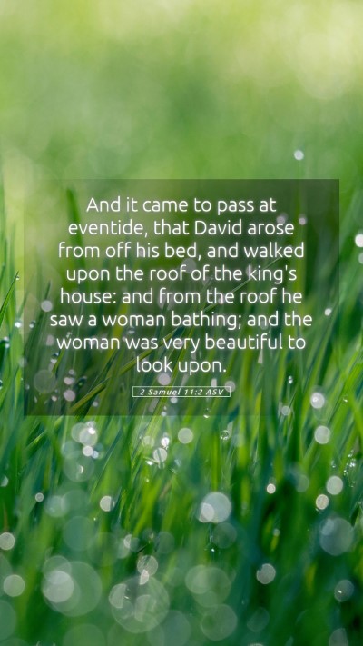 Picture 05 - 2 Samuel 11:2 ASV Mobile Phone Wallpaper - And it came to pass at eventide, that David arose - Mobile Bible Verse Wallpaper