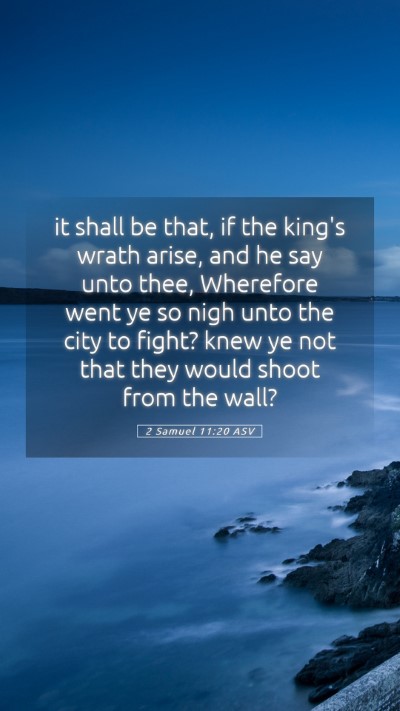 Picture 05 - 2 Samuel 11:20 ASV Mobile Phone Wallpaper - it shall be that, if the king's wrath arise, and - Mobile Bible Verse Wallpaper