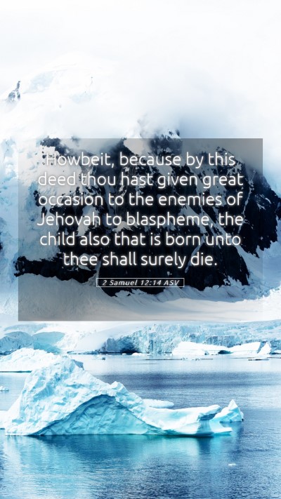 Picture 05 - 2 Samuel 12:14 ASV Mobile Phone Wallpaper - Howbeit, because by this deed thou hast given - Mobile Bible Verse Wallpaper