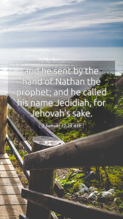 Picture 05 - 2 Samuel 12:25 ASV Mobile Phone Wallpaper - and he sent by the hand of Nathan the prophet; - Mobile Bible Verse Wallpaper
