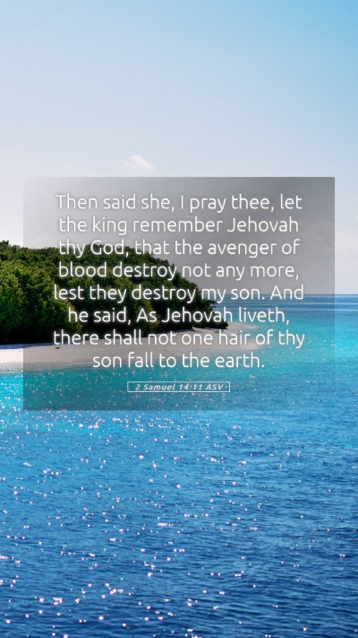 Picture 05 - 2 Samuel 14:11 ASV Mobile Phone Wallpaper - Then said she, I pray thee, let the king remember - Mobile Bible Verse Wallpaper
