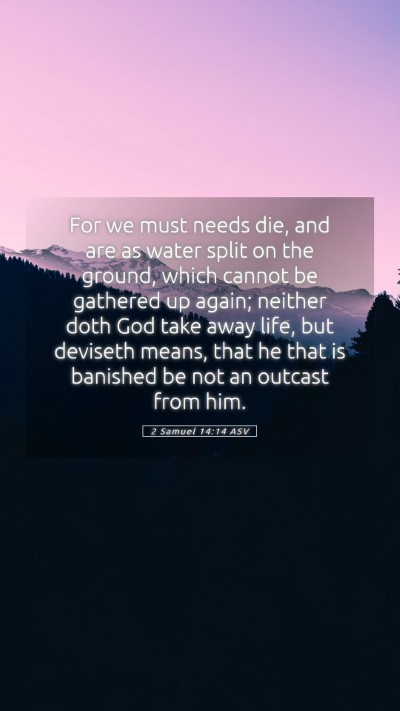 Picture 05 - 2 Samuel 14:14 ASV Mobile Phone Wallpaper - For we must needs die, and are as water split on - Mobile Bible Verse Wallpaper
