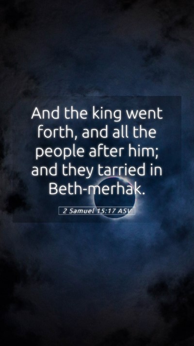 Picture 05 - 2 Samuel 15:17 ASV Mobile Phone Wallpaper - And the king went forth, and all the people after - Mobile Bible Verse Wallpaper