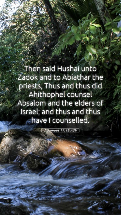 Picture 05 - 2 Samuel 17:15 ASV Mobile Phone Wallpaper - Then said Hushai unto Zadok and to Abiathar the - Mobile Bible Verse Wallpaper