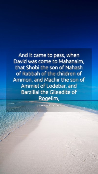 Picture 05 - 2 Samuel 17:27 ASV Mobile Phone Wallpaper - And it came to pass, when David was come to - Mobile Bible Verse Wallpaper