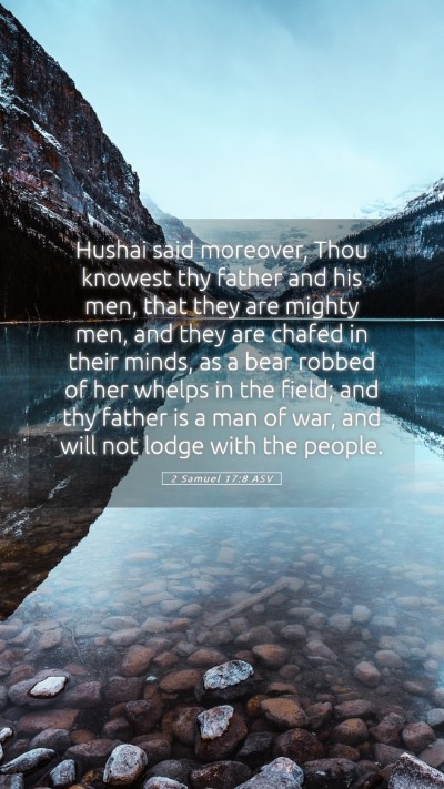 Picture 05 - 2 Samuel 17:8 ASV Mobile Phone Wallpaper - Hushai said moreover, Thou knowest thy father and - Mobile Bible Verse Wallpaper