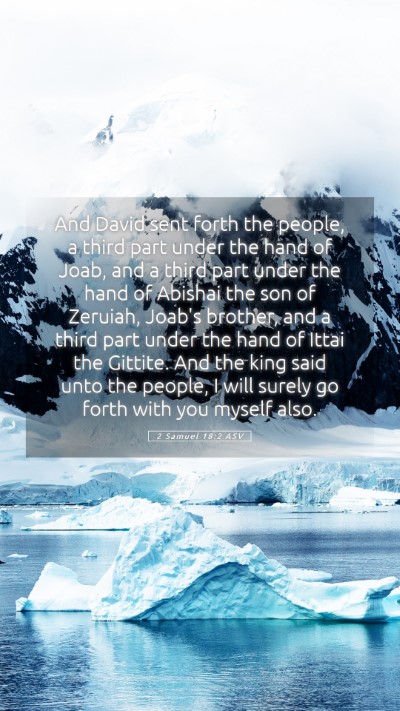 Picture 05 - 2 Samuel 18:2 ASV Mobile Phone Wallpaper - And David sent forth the people, a third part - Mobile Bible Verse Wallpaper