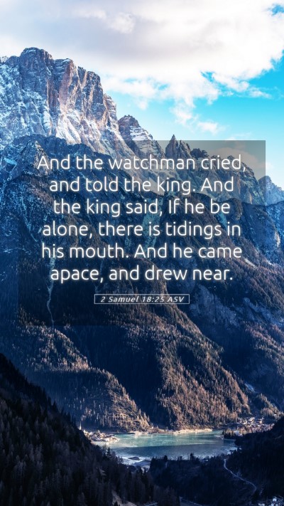 Picture 05 - 2 Samuel 18:25 ASV Mobile Phone Wallpaper - And the watchman cried, and told the king. And - Mobile Bible Verse Wallpaper