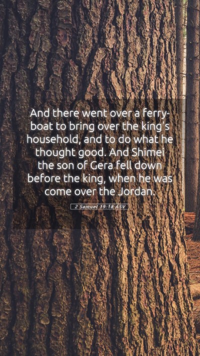 Picture 05 - 2 Samuel 19:18 ASV Mobile Phone Wallpaper - And there went over a ferry-boat to bring over - Mobile Bible Verse Wallpaper