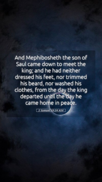Picture 05 - 2 Samuel 19:24 ASV Mobile Phone Wallpaper - And Mephibosheth the son of Saul came down to - Mobile Bible Verse Wallpaper