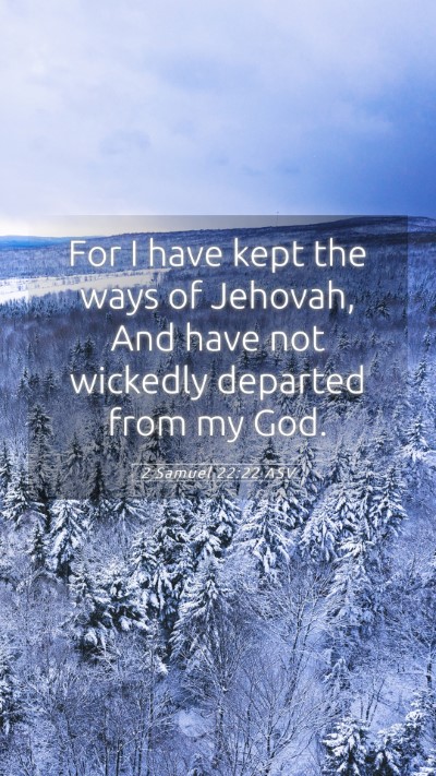 Picture 05 - 2 Samuel 22:22 ASV Mobile Phone Wallpaper - For I have kept the ways of Jehovah, And have not - Mobile Bible Verse Wallpaper