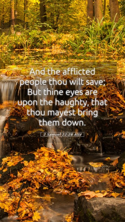 Picture 05 - 2 Samuel 22:28 ASV Mobile Phone Wallpaper - And the afflicted people thou wilt save; But - Mobile Bible Verse Wallpaper