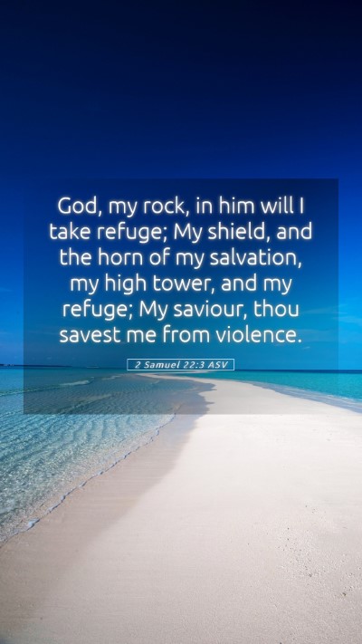 Picture 05 - 2 Samuel 22:3 ASV Mobile Phone Wallpaper - God, my rock, in him will I take refuge; My - Mobile Bible Verse Wallpaper