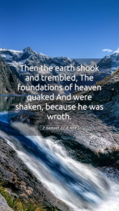 Picture 05 - 2 Samuel 22:8 ASV Mobile Phone Wallpaper - Then the earth shook and trembled, The - Mobile Bible Verse Wallpaper